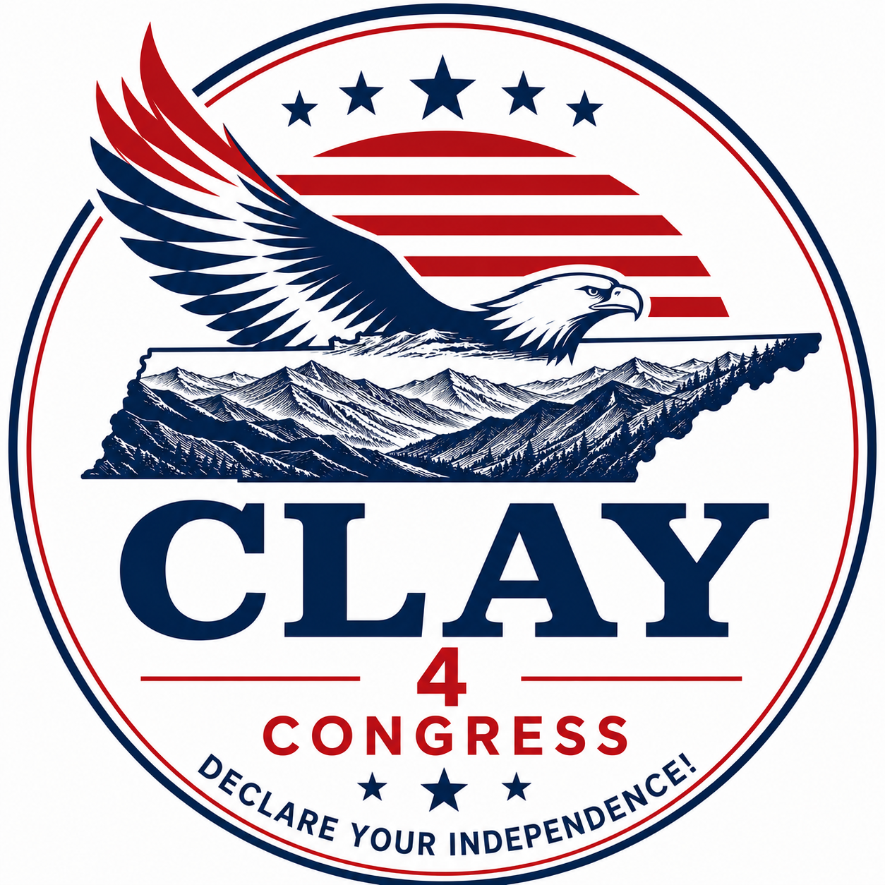 Clay Faircloth for Congress / Clay Cares campaign logo